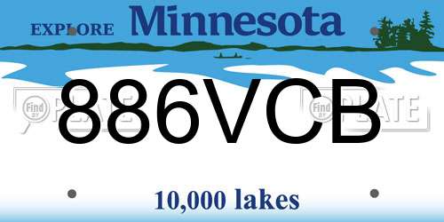 886VCB Minnesota License Plate
