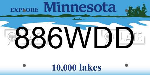 886WDD Minnesota License Plate