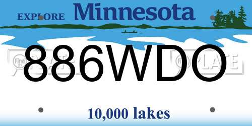 886WDO Minnesota License Plate