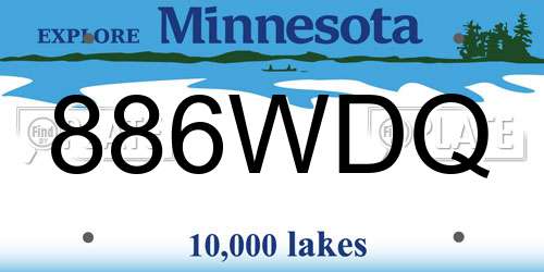 886WDQ Minnesota License Plate