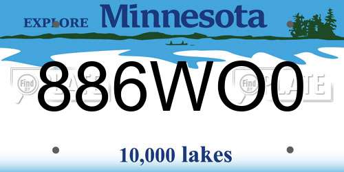 886WO0 Minnesota License Plate
