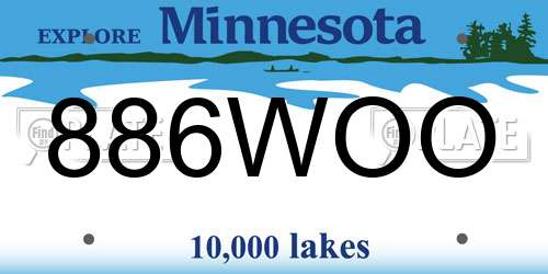 886WOO Minnesota License Plate
