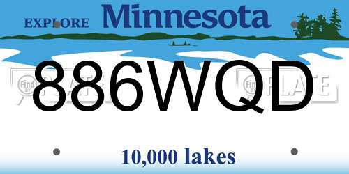 886WQD Minnesota License Plate