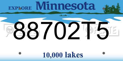 88702T5 Minnesota License Plate