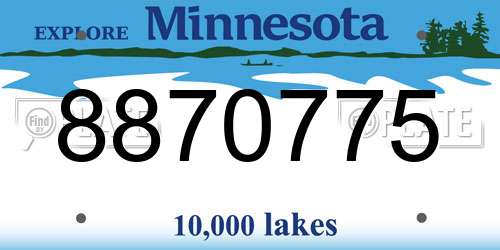 8870775 Minnesota License Plate