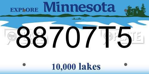 88707T5 Minnesota License Plate