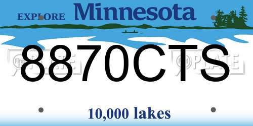 8870CTS Minnesota License Plate