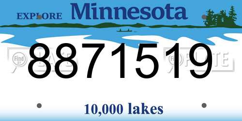 8871519 Minnesota License Plate