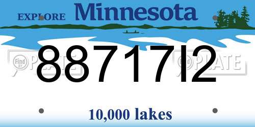 88717I2 Minnesota License Plate