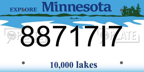 88717I7 Minnesota License Plate