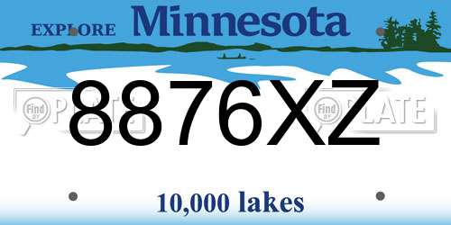8876XZ Minnesota License Plate
