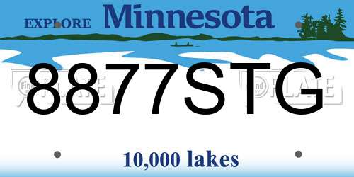 8877STG Minnesota License Plate