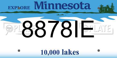 8878IE Minnesota License Plate