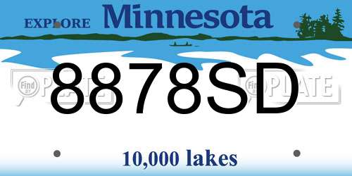 8878SD Minnesota License Plate