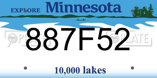 887F52 Minnesota License Plate