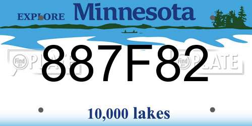 887F82 Minnesota License Plate