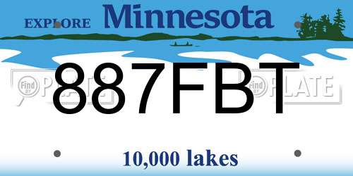 887FBT Minnesota License Plate
