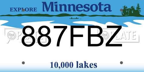 887FBZ Minnesota License Plate