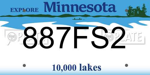 887FS2 Minnesota License Plate