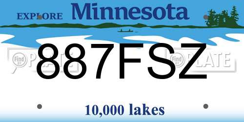 887FSZ Minnesota License Plate