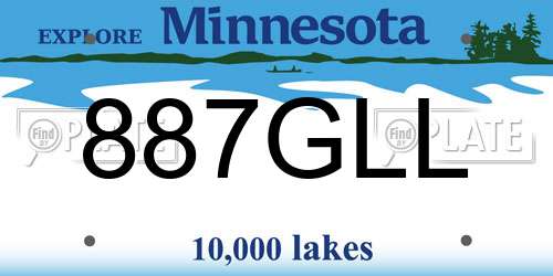 887GLL Minnesota License Plate