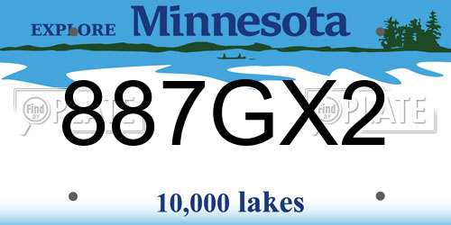 887GX2 Minnesota License Plate