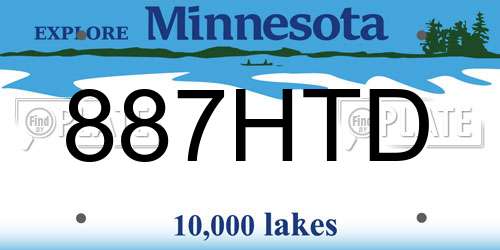 887HTD Minnesota License Plate