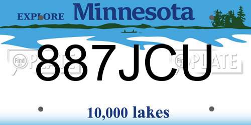 887JCU Minnesota License Plate