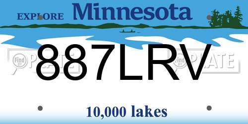 887LRV Minnesota License Plate
