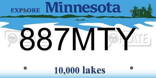 887MTY Minnesota License Plate