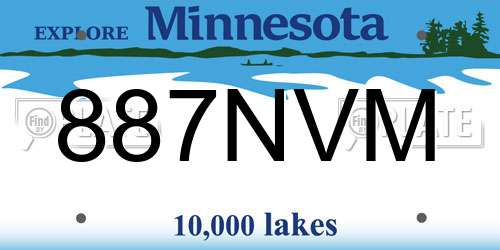 887NVM Minnesota License Plate