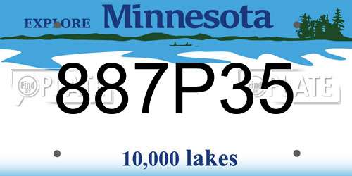 887P35 Minnesota License Plate