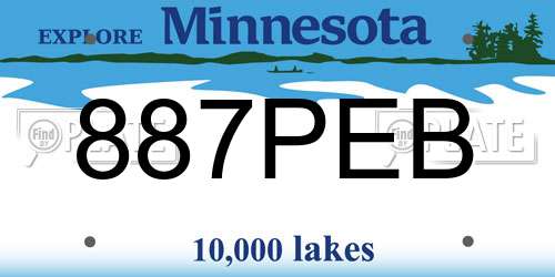 887PEB Minnesota License Plate