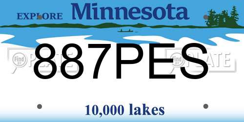 887PES Minnesota License Plate