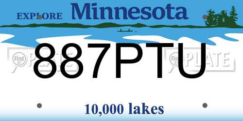 887PTU Minnesota License Plate