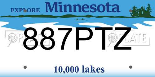 887PTZ Minnesota License Plate