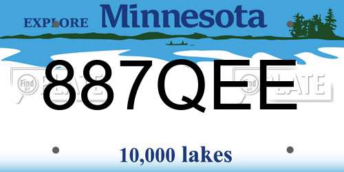 887QEE Minnesota License Plate