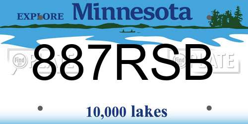 887RSB Minnesota License Plate