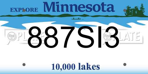 887SI3 Minnesota License Plate