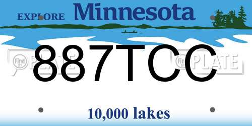 887TCC Minnesota License Plate