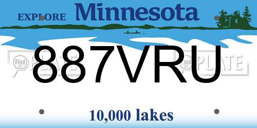 887VRU Minnesota License Plate