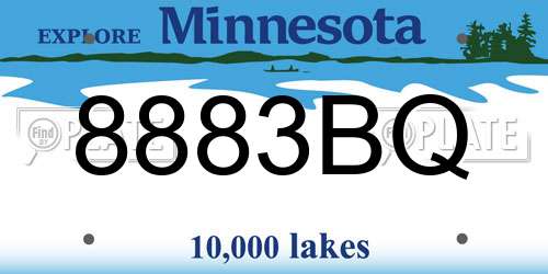 8883BQ Minnesota License Plate