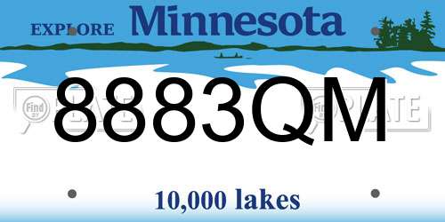 8883QM Minnesota License Plate