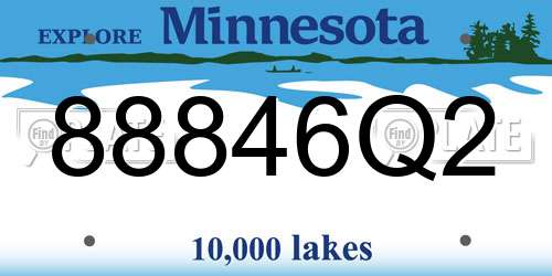 88846Q2 Minnesota License Plate