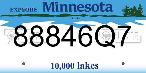 88846Q7 Minnesota License Plate