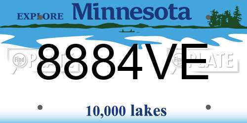 8884VE Minnesota License Plate