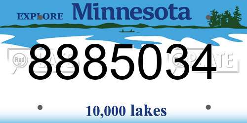 8885034 Minnesota License Plate