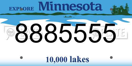 8885555 Minnesota License Plate
