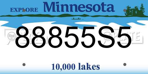 88855S5 Minnesota License Plate