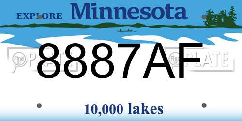 8887AF Minnesota License Plate